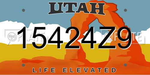 15424Z9 Utah License Plate