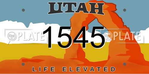 1545 Utah License Plate