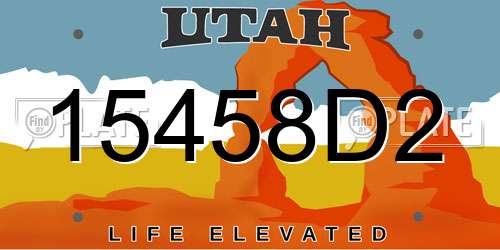 15458D2 Utah License Plate
