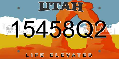 15458Q2 Utah License Plate