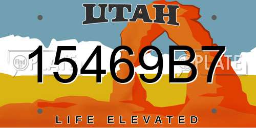 15469B7 Utah License Plate