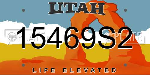 15469S2 Utah License Plate