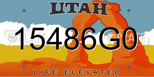 15486G0 Utah License Plate