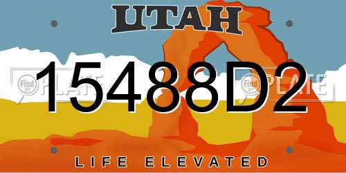 15488D2 Utah License Plate