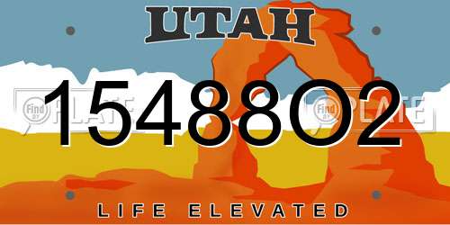 15488O2 Utah License Plate