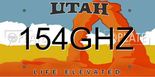154GHZ Utah License Plate