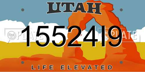 15524I9 Utah License Plate