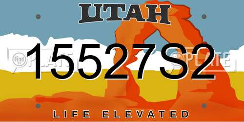 15527S2 Utah License Plate