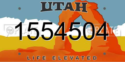 1554504 Utah License Plate