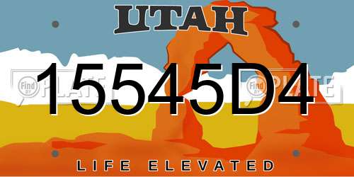 15545D4 Utah License Plate