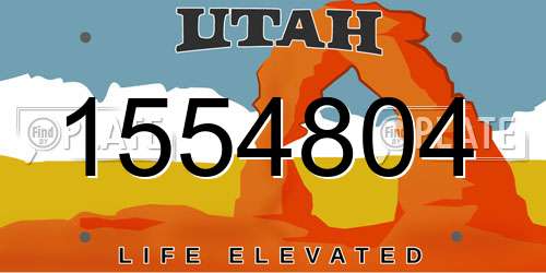 1554804 Utah License Plate