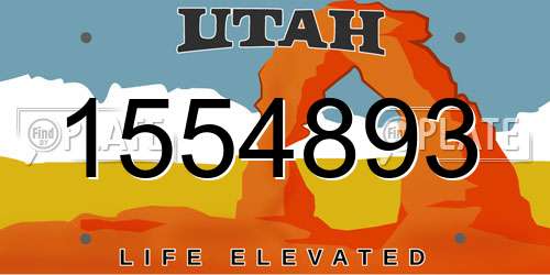 1554893 Utah License Plate