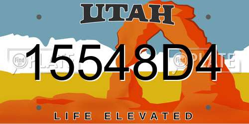 15548D4 Utah License Plate