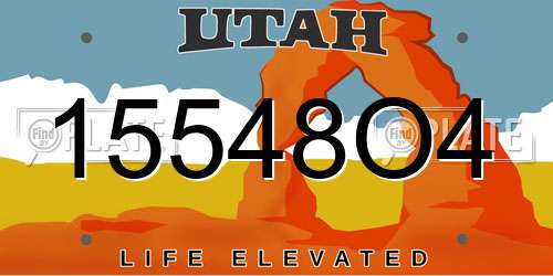 15548O4 Utah License Plate