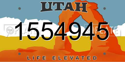 1554945 Utah License Plate