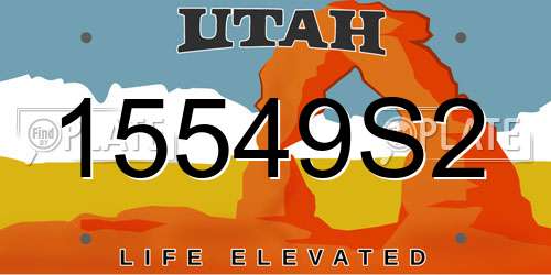 15549S2 Utah License Plate
