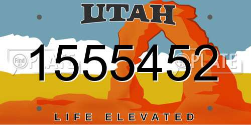 1555452 Utah License Plate