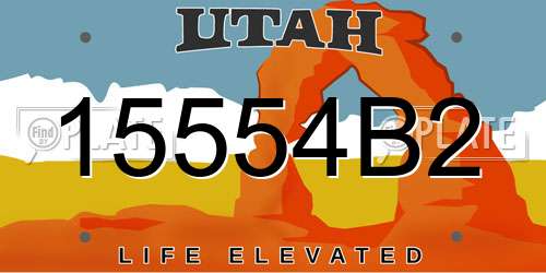 15554B2 Utah License Plate
