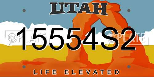 15554S2 Utah License Plate