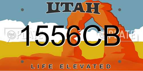 1556CB Utah License Plate