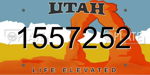 1557252 Utah License Plate