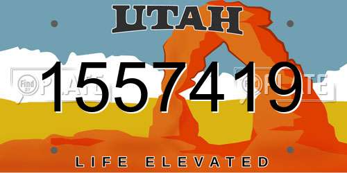 1557419 Utah License Plate