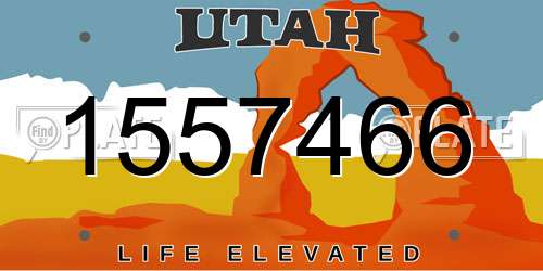 1557466 Utah License Plate