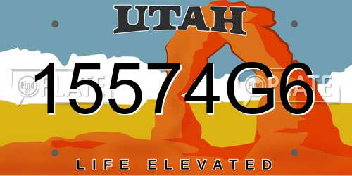 15574G6 Utah License Plate