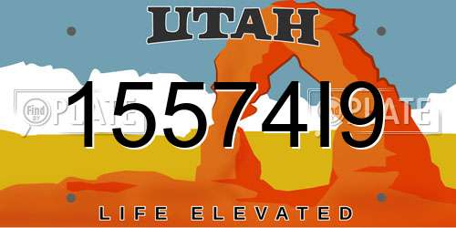 15574I9 Utah License Plate