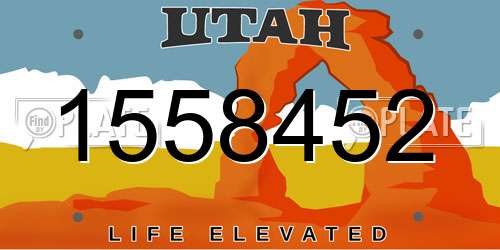 1558452 Utah License Plate