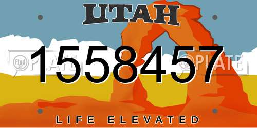 1558457 Utah License Plate