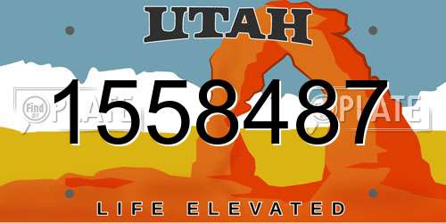 1558487 Utah License Plate