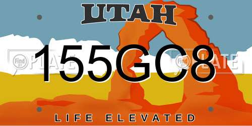 155GC8 Utah License Plate