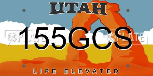 155GCS Utah License Plate