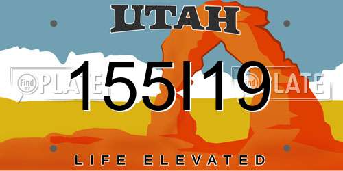 155I19 Utah License Plate
