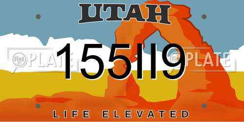 155II9 Utah License Plate