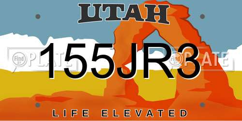 155JR3 Utah License Plate