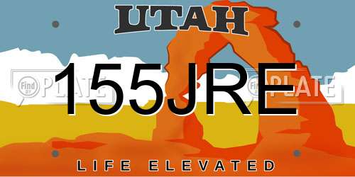 155JRE Utah License Plate