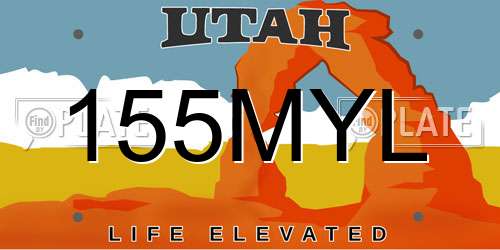155MYL Utah License Plate