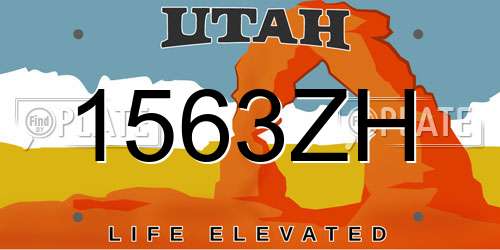 1563ZH Utah License Plate