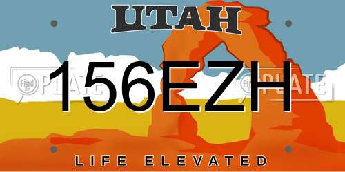 156EZH Utah License Plate