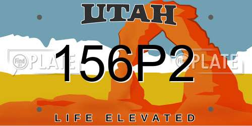 156P2 Utah License Plate