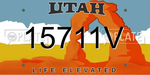 15711V Utah License Plate