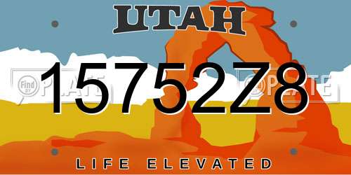 15752Z8 Utah License Plate