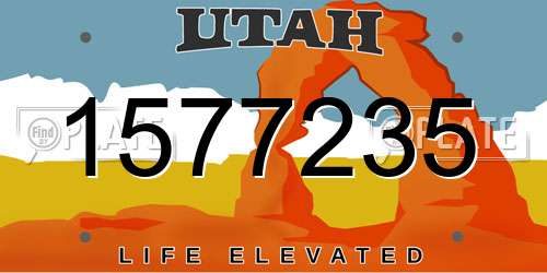 1577235 Utah License Plate