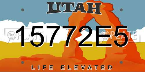 15772E5 Utah License Plate