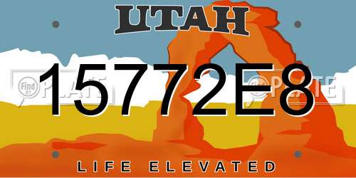 15772E8 Utah License Plate