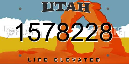 1578228 Utah License Plate