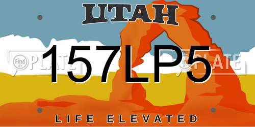 157LP5 Utah License Plate