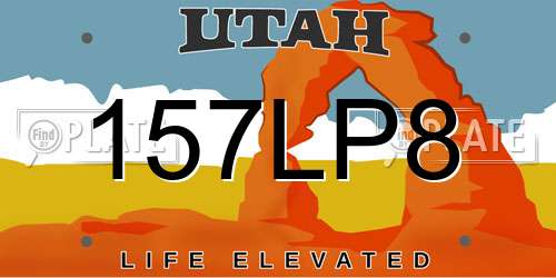 157LP8 Utah License Plate